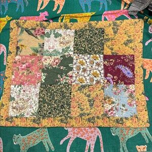 Patchwork Pillow Cover Floral Ties In The Back Paisley 20x26